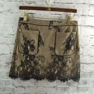 Abercrombie & Fitch Black Lace Nude Illusion Skirt